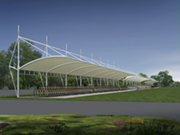 風(fēng)格不同的膜結(jié)構(gòu)電動車棚效果圖